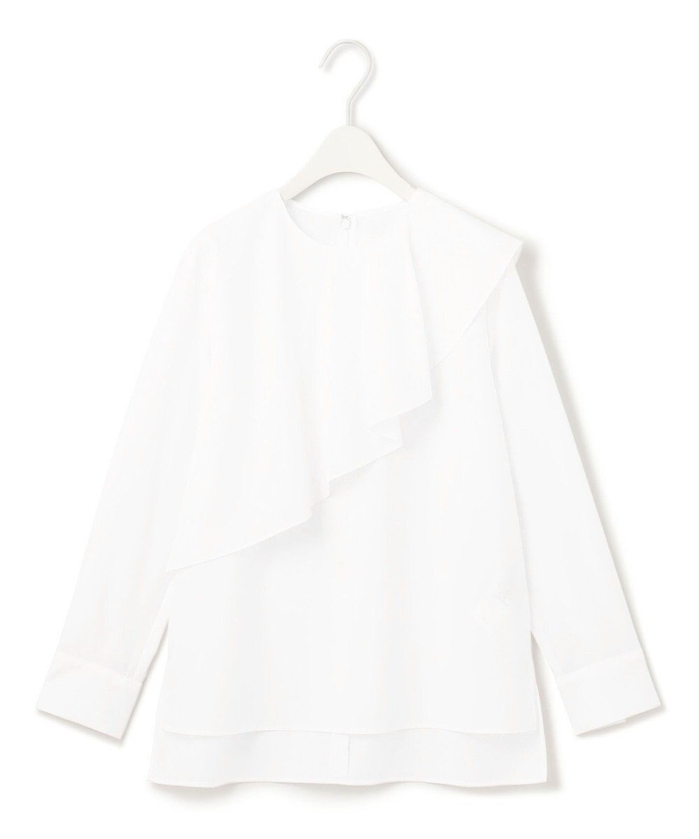 ICB L 【洗える】クリーンブロード ラッフルデザインブラウス 