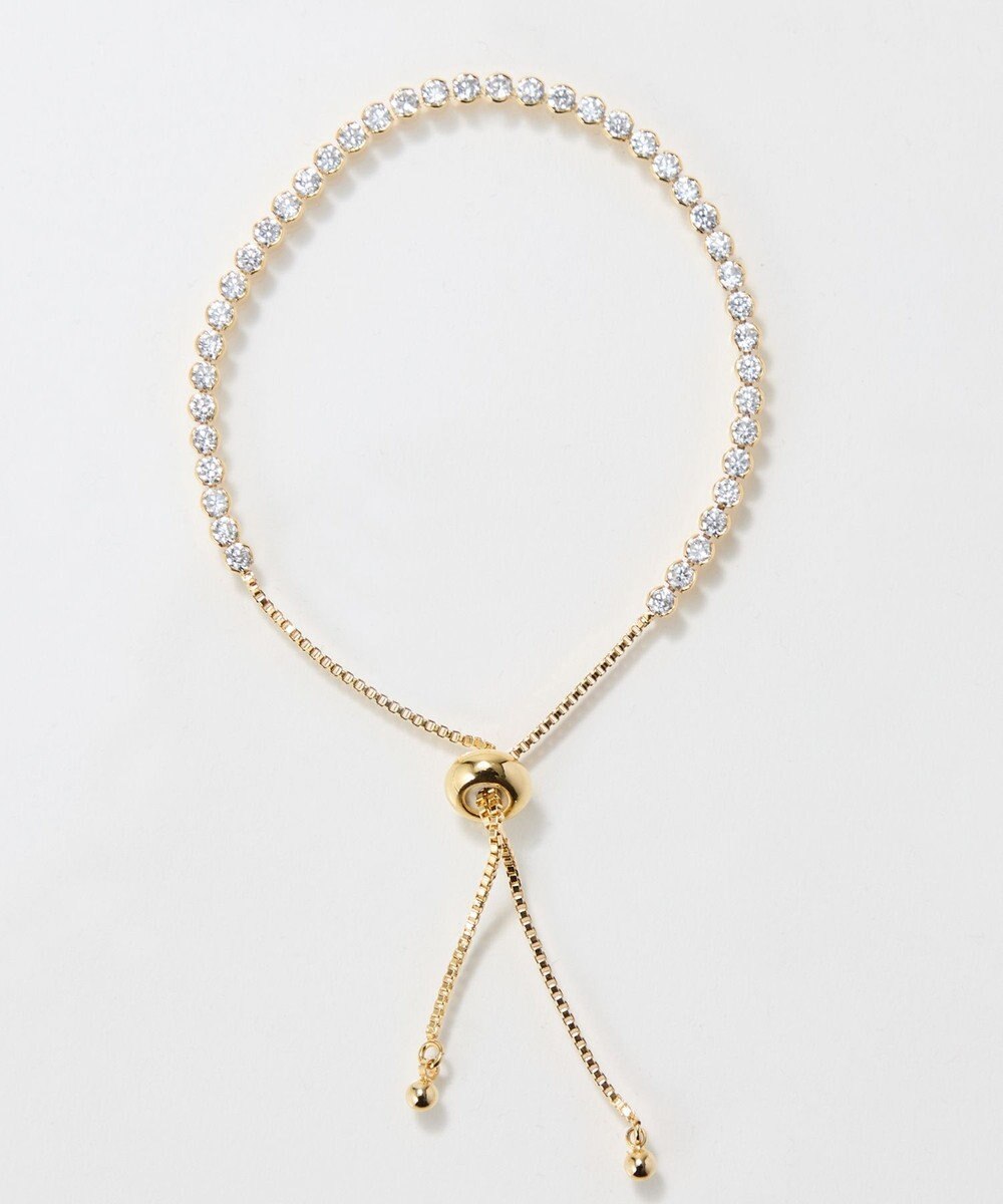 Phoebe ラインストーンスライドテニスブレスレット　ゴールド 