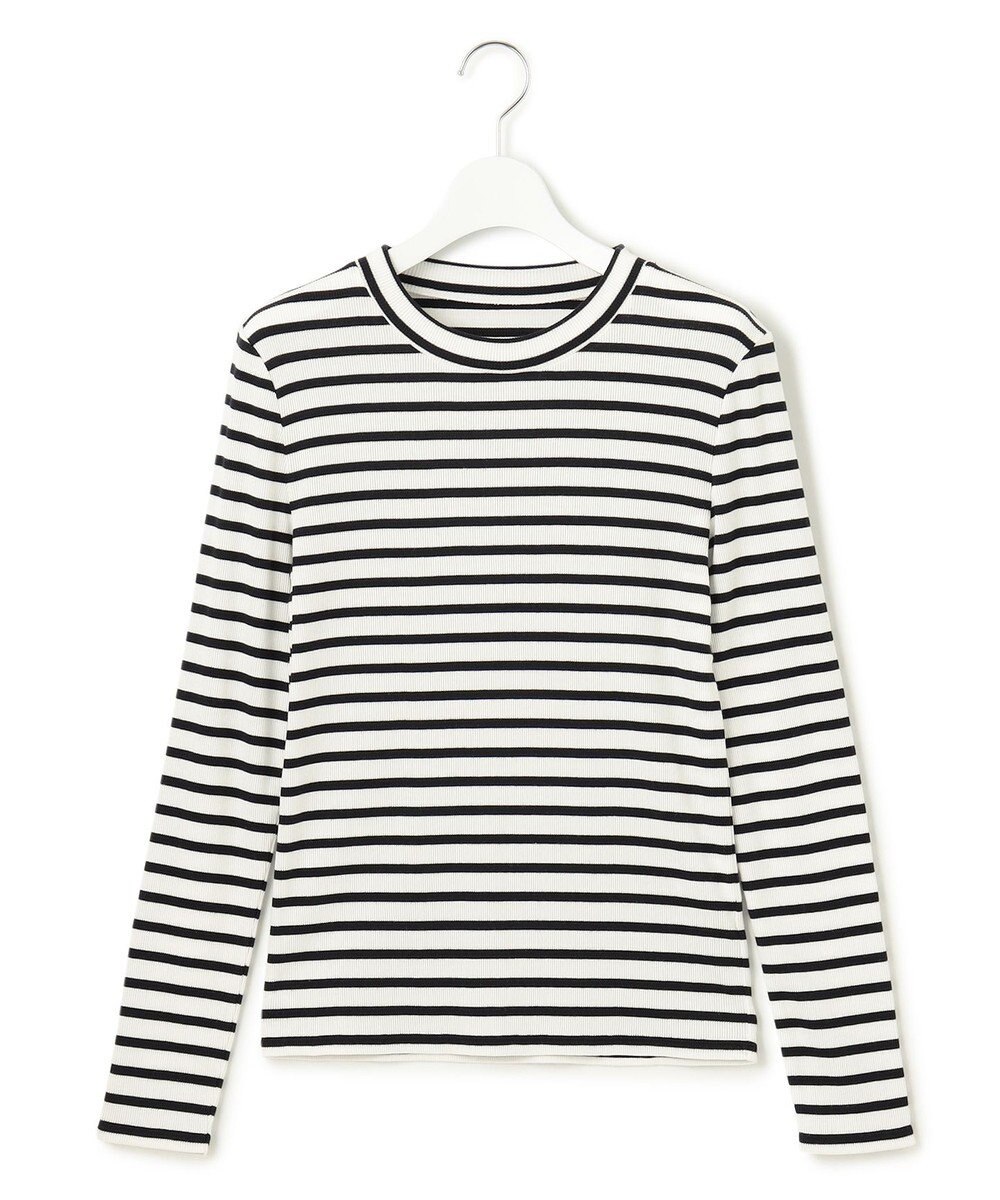 23区 L 【洗える】オーガニックコットンリブ クルーネック カットソー 