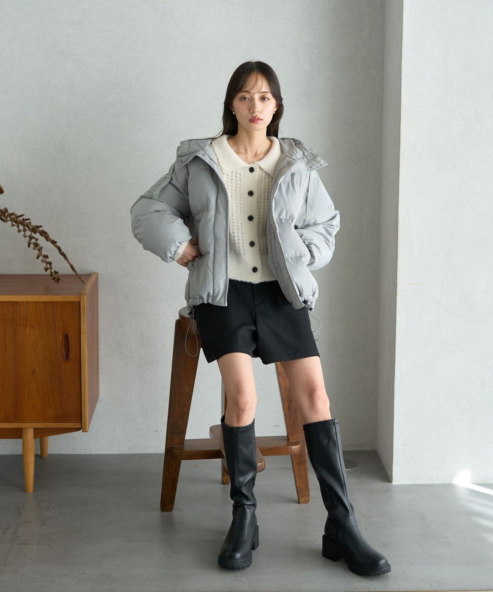 earth music&ecology フーディーパファーブルゾン 