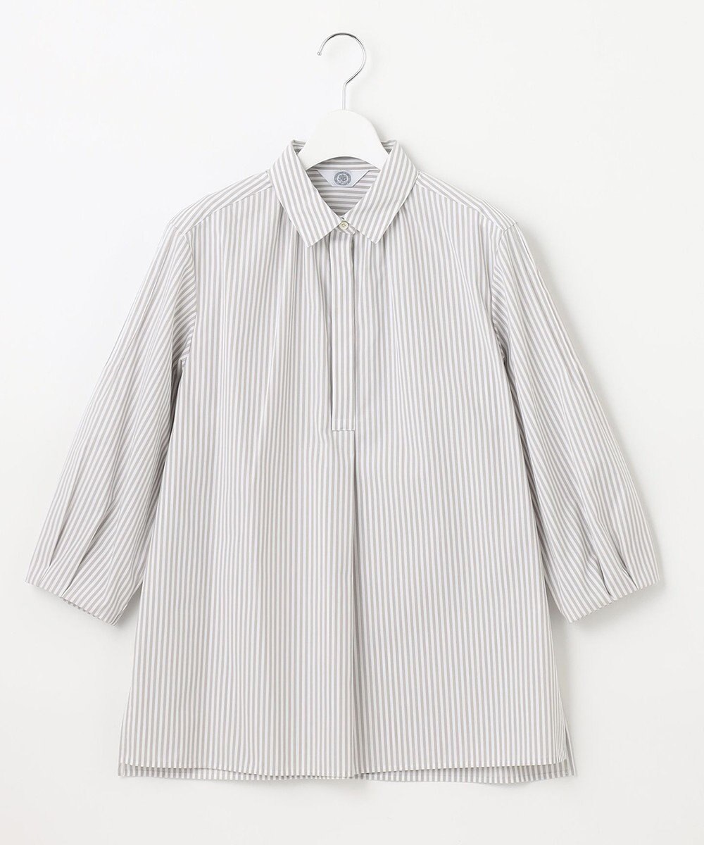 J.PRESS LADIES L 【WEB限定カラーあり・洗える・接触冷感・UVカット・イージーケア】 エステネージュストライプ ブラウス 