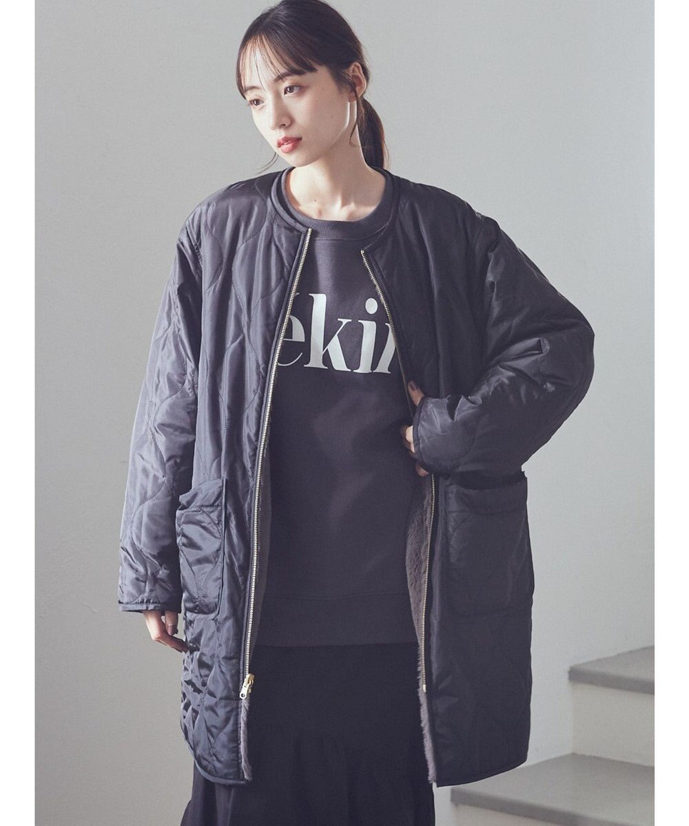 earth music&ecology ファー＆キルティングリバーシブルコート 