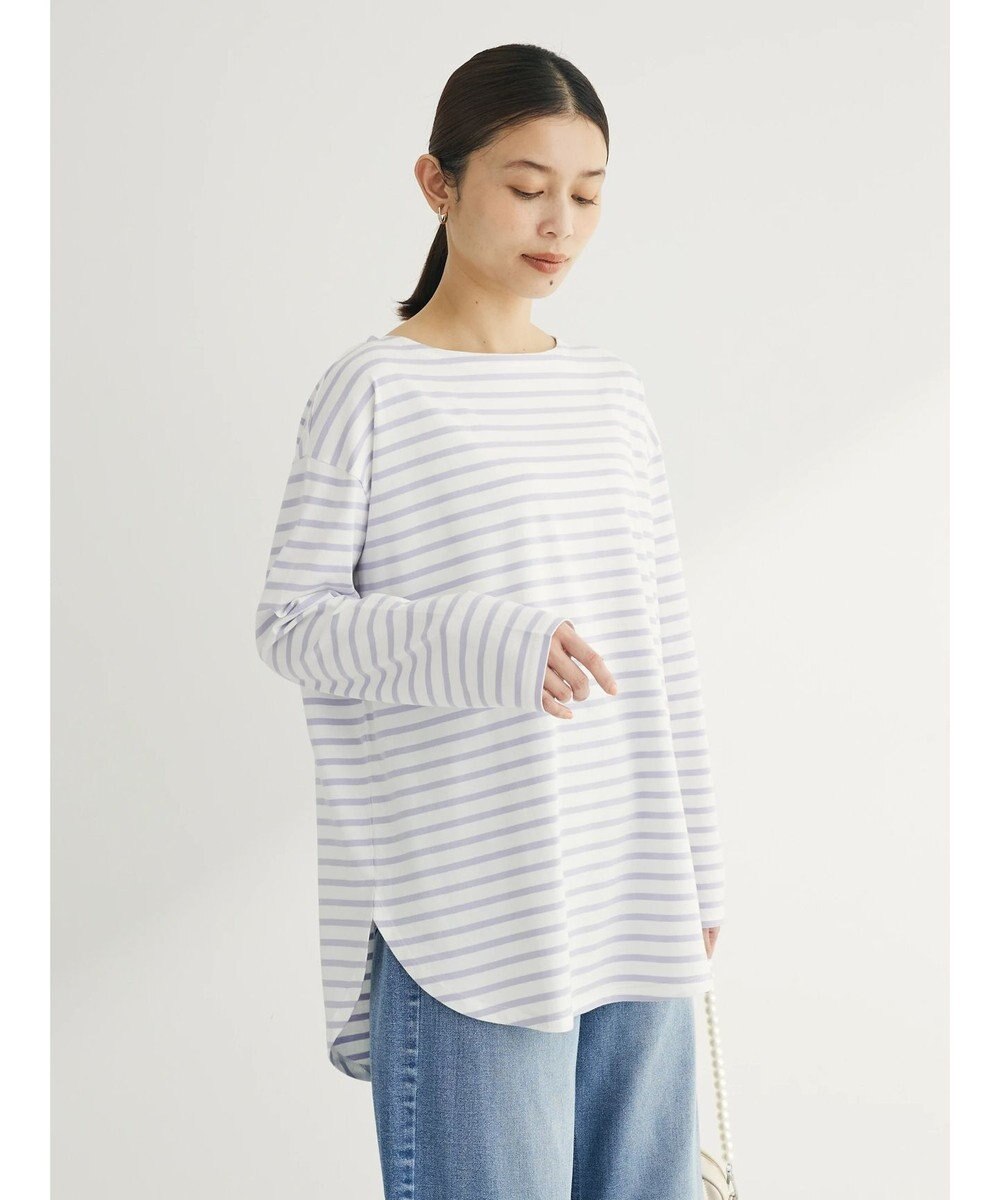 Green Parks ラウンドボーダーリラックスプルオーバー 