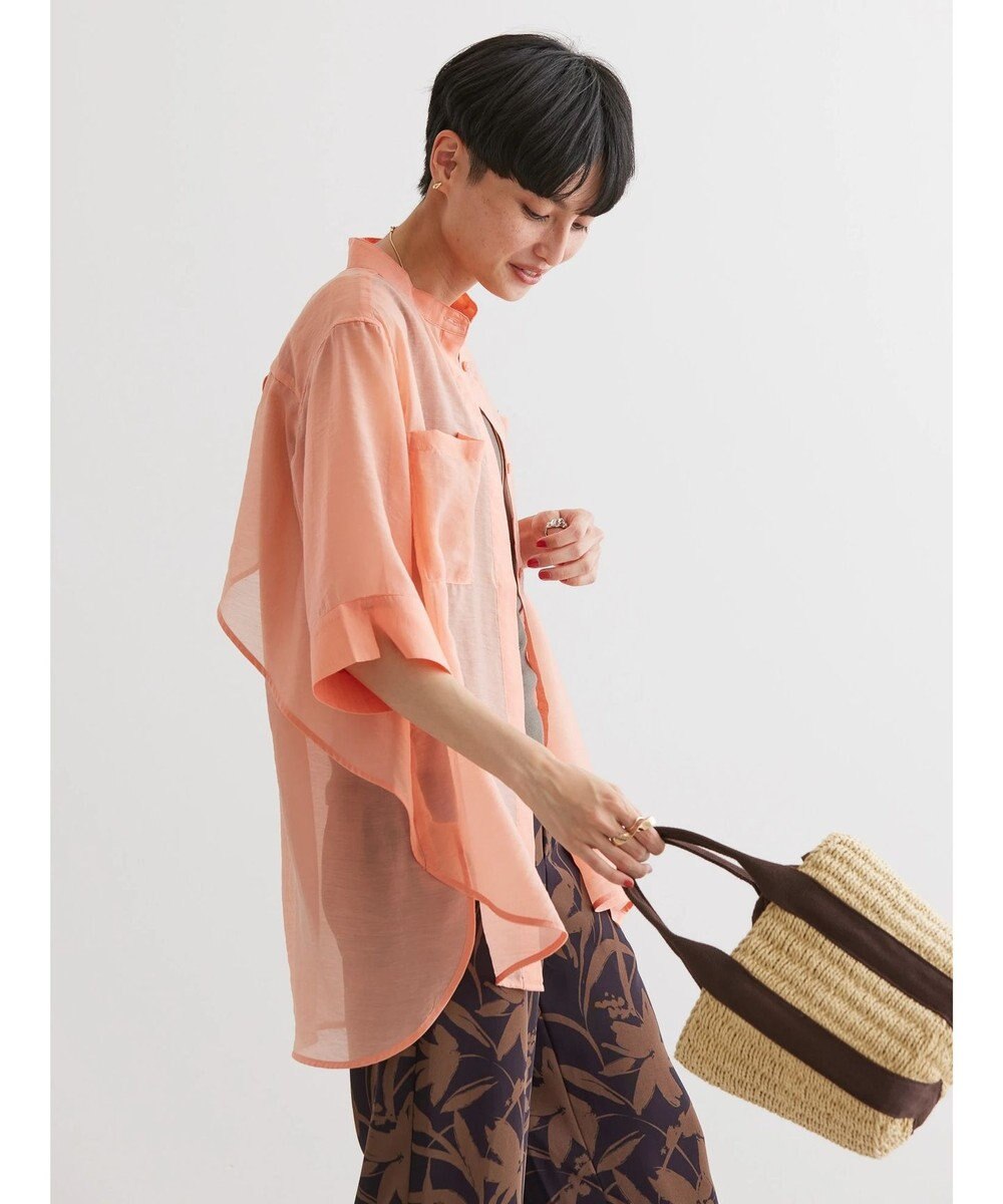 AMERICAN HOLIC シアーバックフレアＷポケットシャツチュニック 