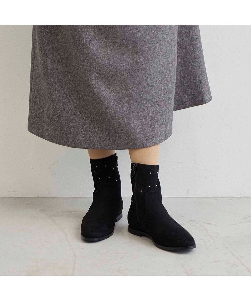 Riz raffinee <Riz raffinee>スタッズ付インヒールブーツ 