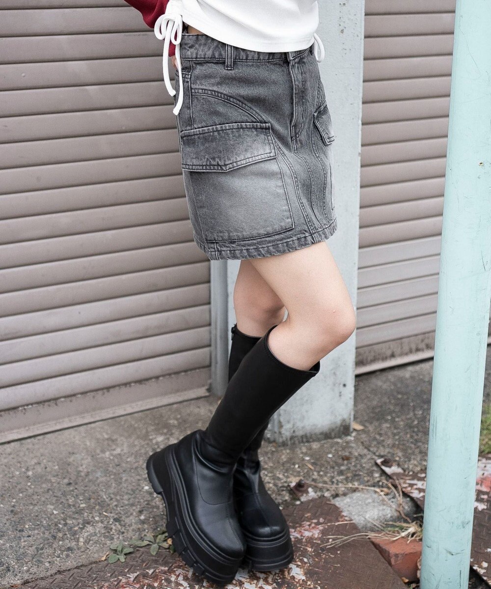 WEGO ヴィンテージウォッシュカーゴミニスカート 