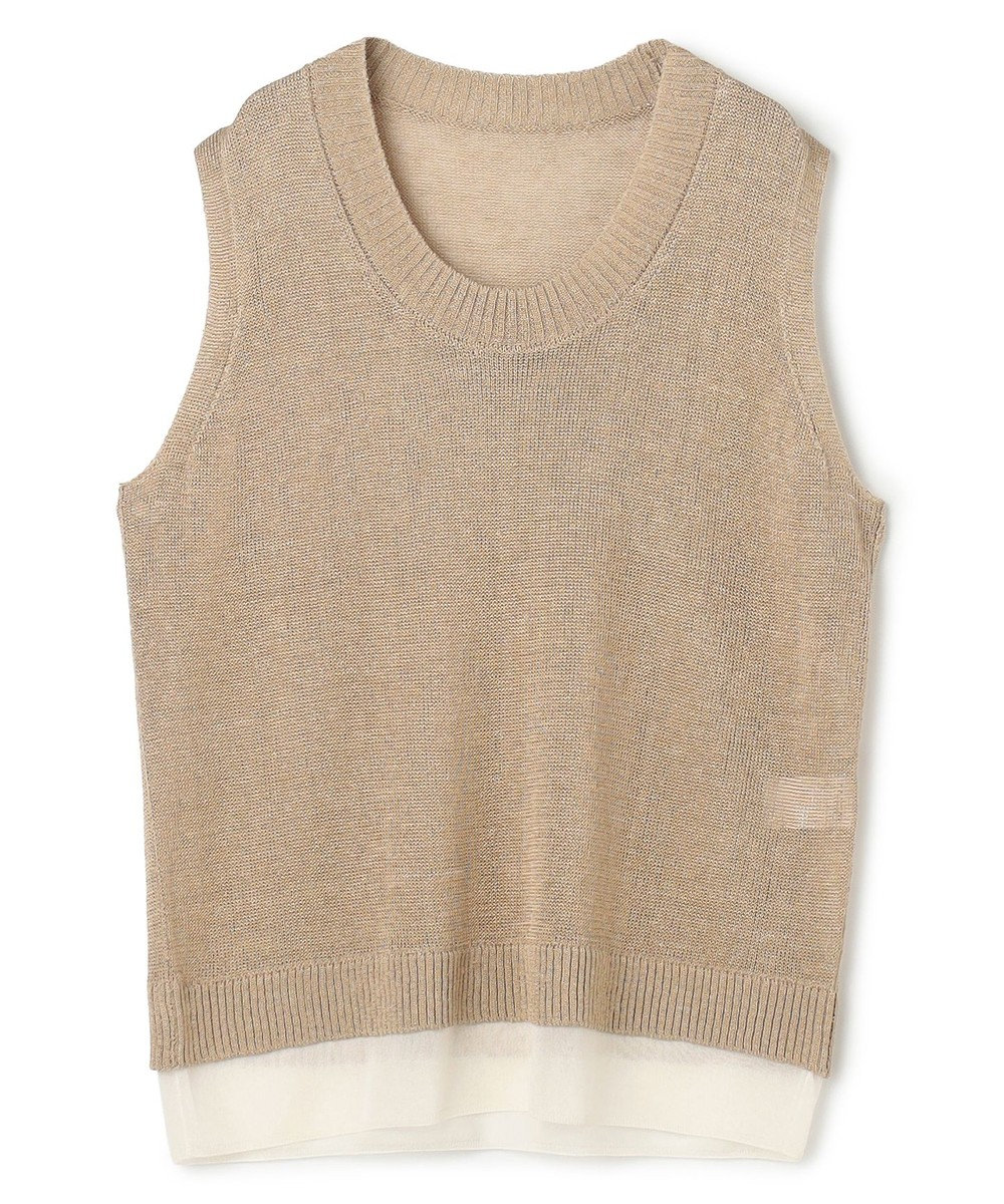 BEIGE， MORION / リネン レイヤードニット 
