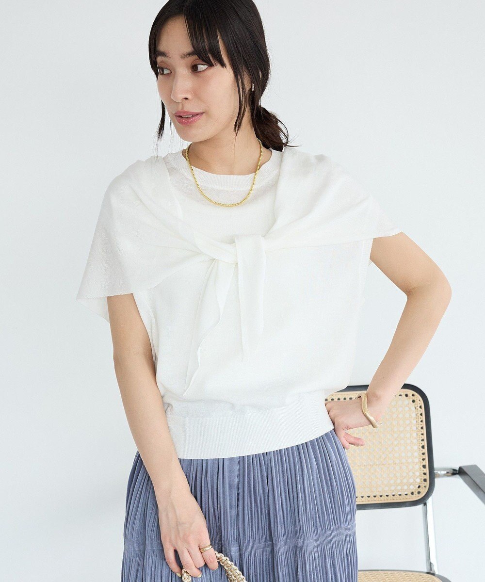 CRAFT STANDARD BOUTIQUE 【2点SET】ストール付きノースリーブニットプルオーバー 