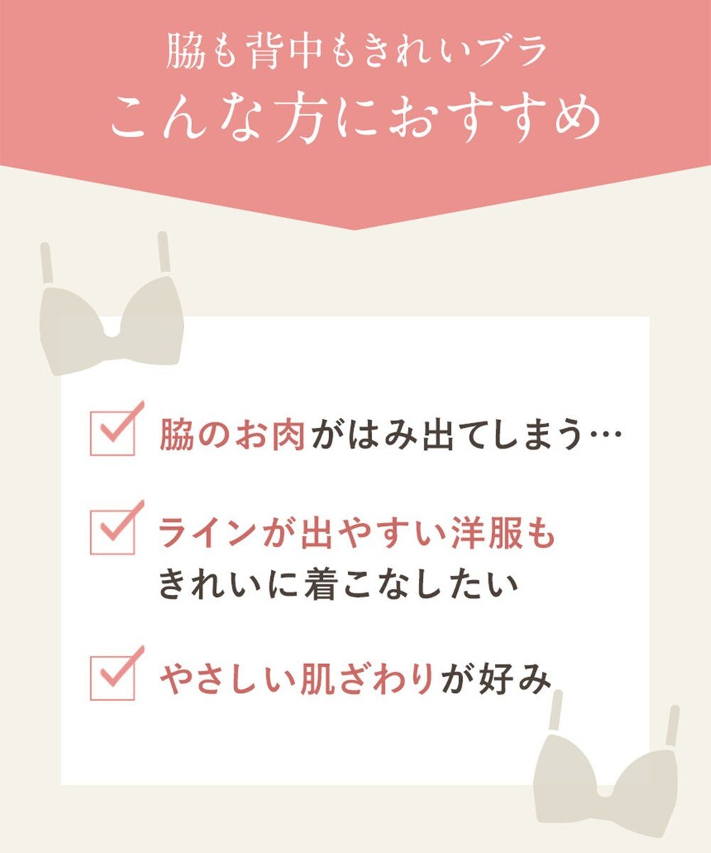 Wing ブラジャー 背中の段差を軽減 脇高設計 パーソナライズ設計 【脇も背中もきれいブラ】 Gカップまで対応 大きいサイズ KB2723 ウイング／ワコール 