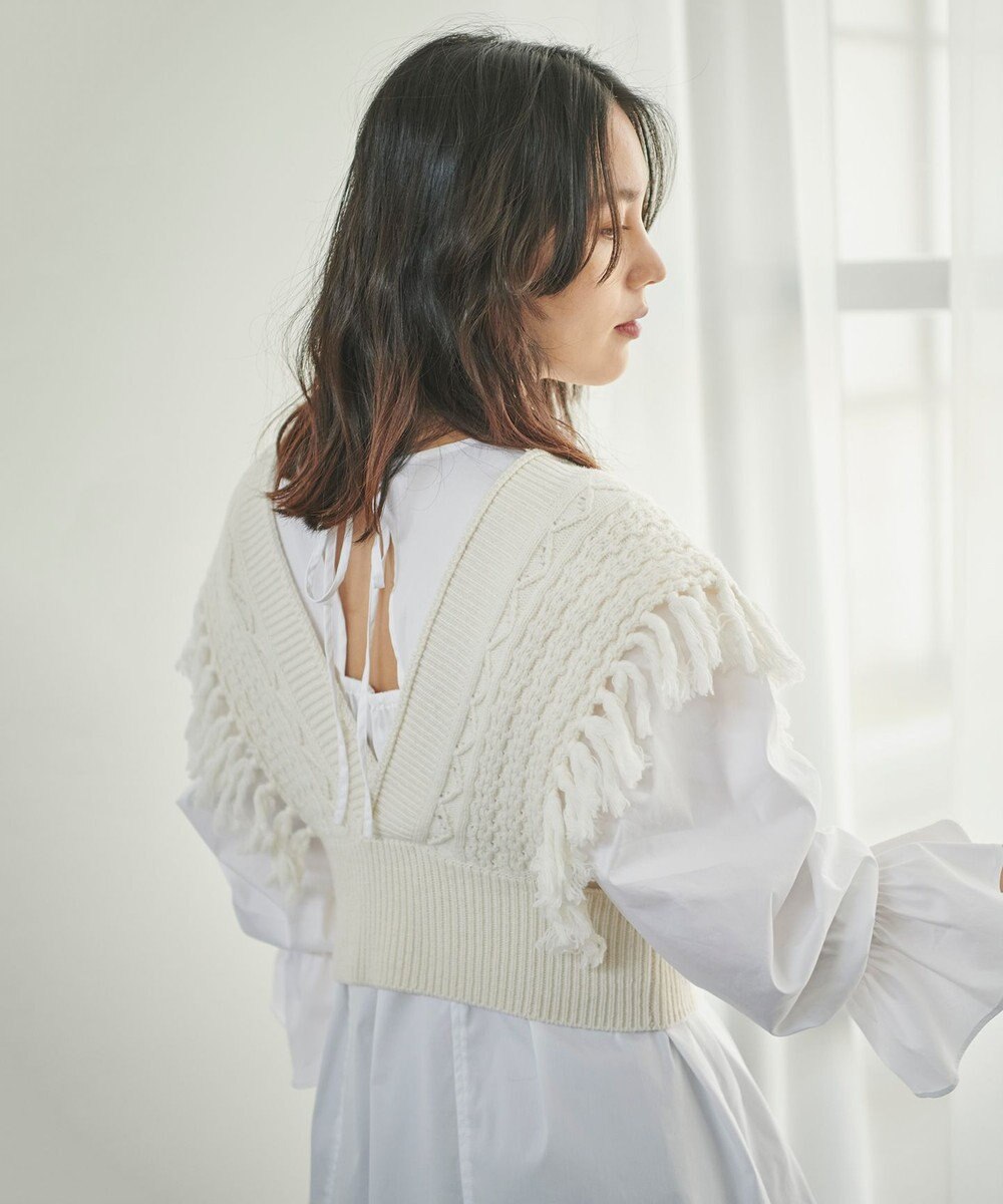 #Newans 【洗える】カシミヤブレンドバルキーデザインニットベスト 