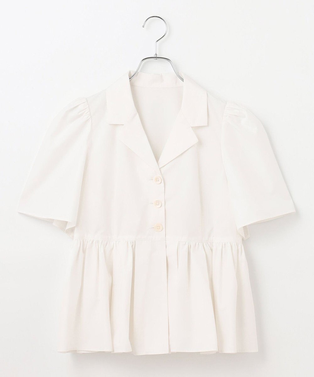 #Newans 【セレモニーにも】オープンカラーペプラムブラウス 