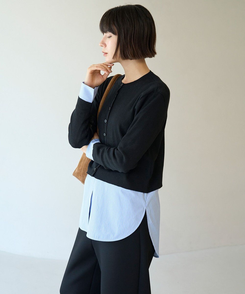 UNFILO L シアー クロップド カーディガン 