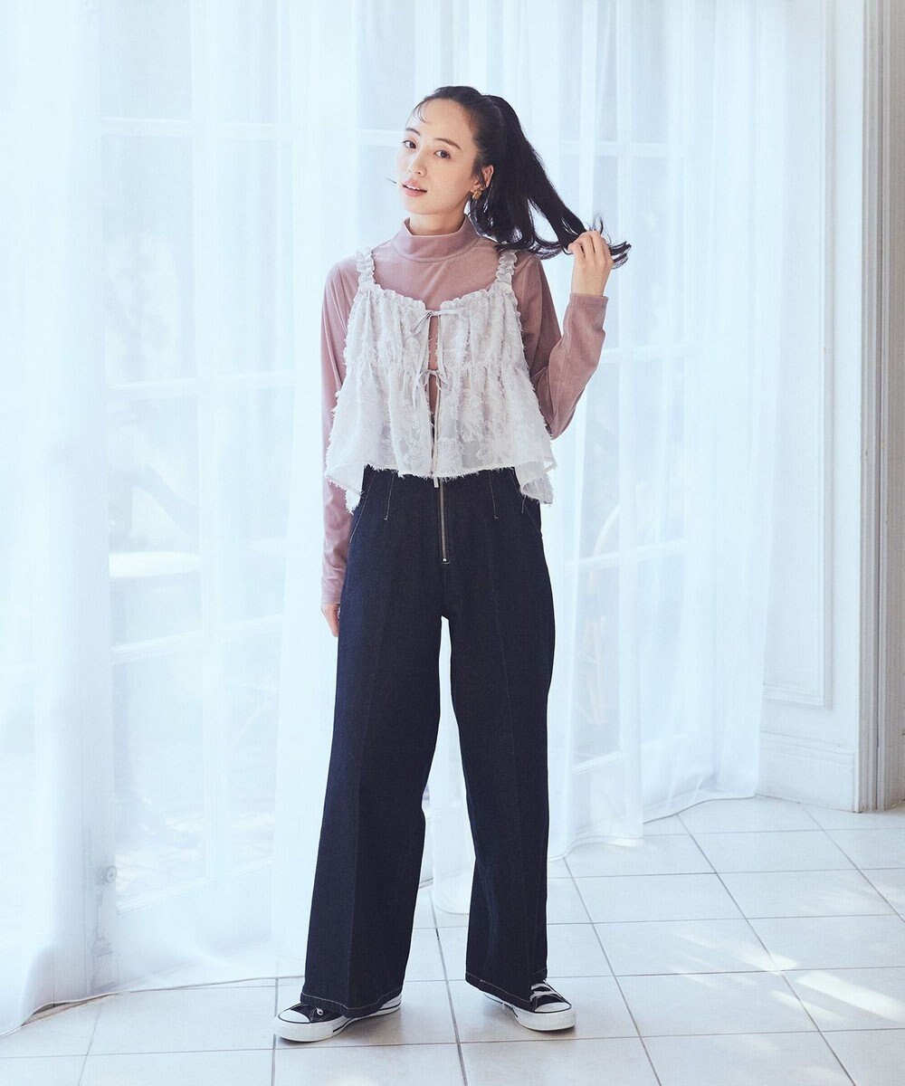 earth music&ecology フロントジップデニムパンツ 