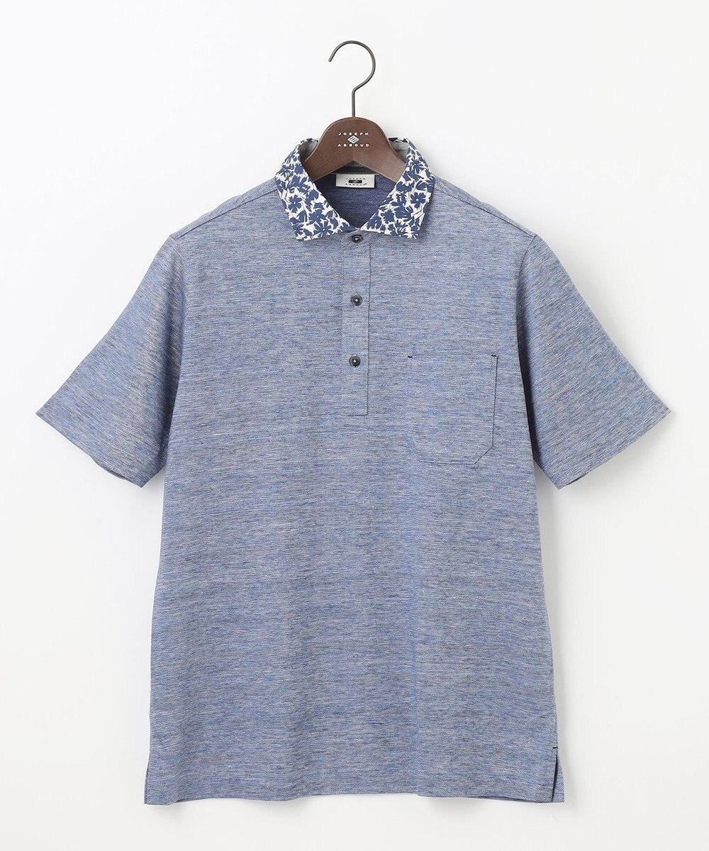 JOSEPH ABBOUD 【リネン素材/清涼感/吸水速乾】リネンハニカム 半袖 ポロシャツ 