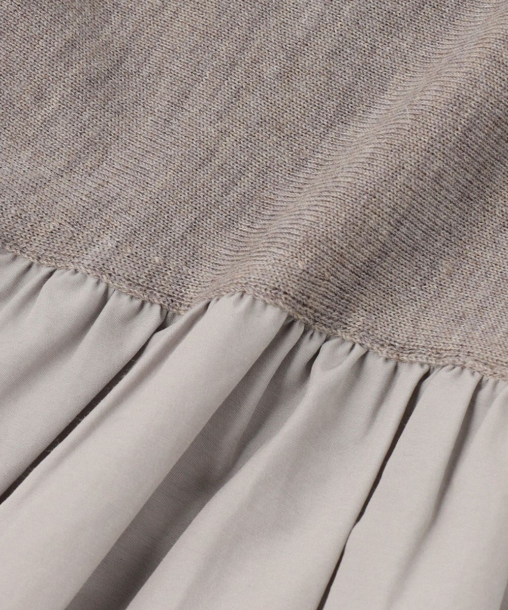 23区 L 【洗える】ギャザーコンビ ニットワンピース 