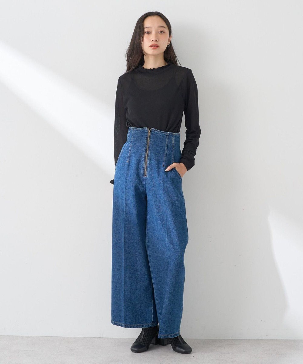 earth music&ecology フロントジップデニムパンツ 