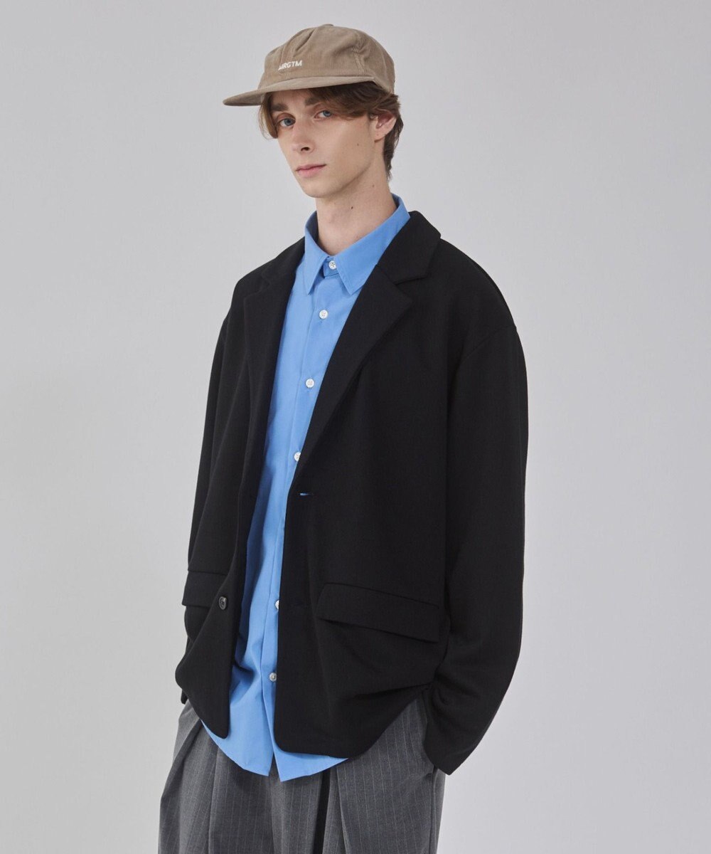 WEGO 【ユニセックス着用ITEM/MLサイズ展開】ボンディングスウェットテーラードジャケット 