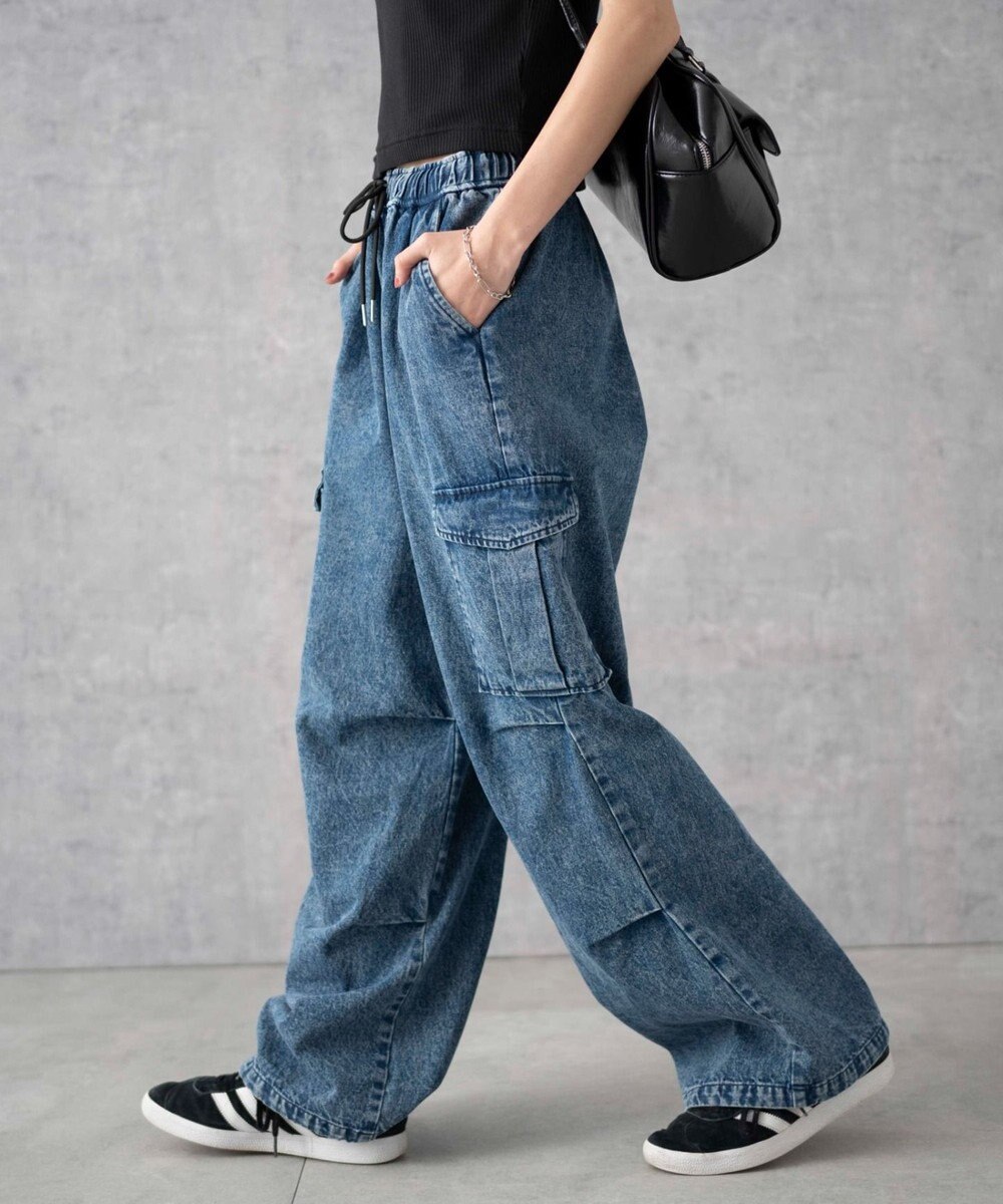 WEGO デニムパラシュートカーゴパンツ 