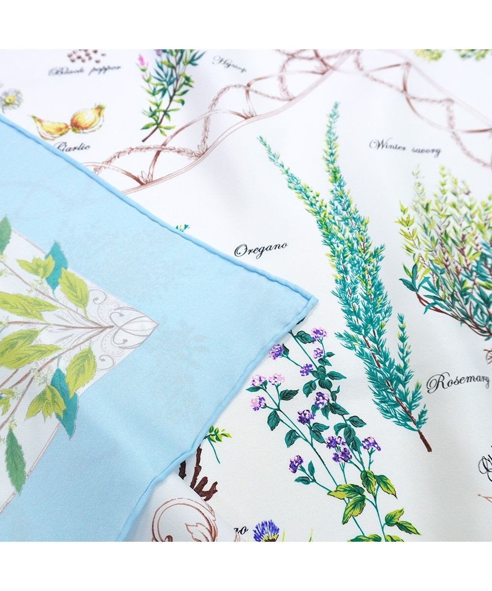 Marca ＜春の新色！＞【伝統横濱スカーフ】ハーブガーデン 大判 シルクツイル スカーフ 