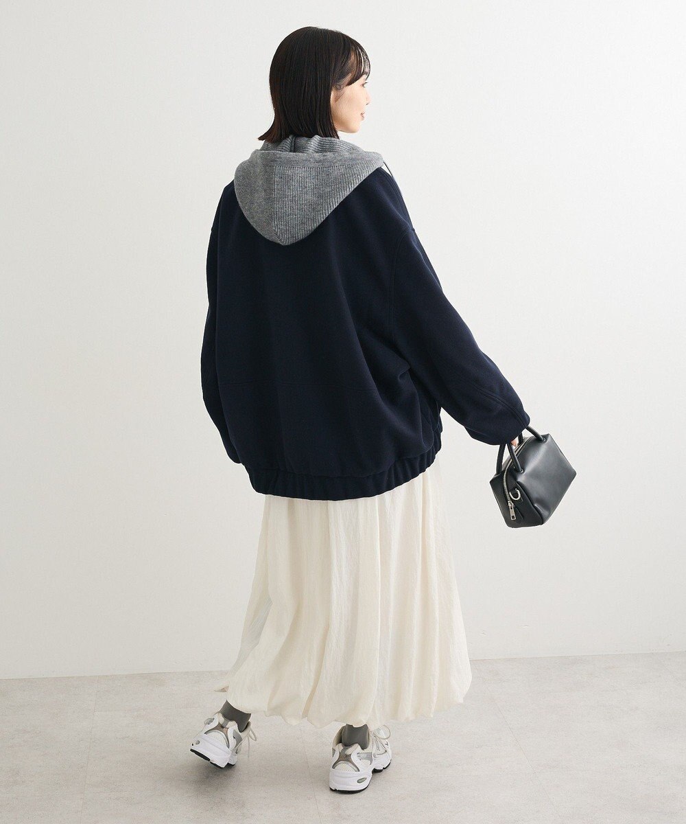 Green Parks ニットフード付きウーリーブルゾン 