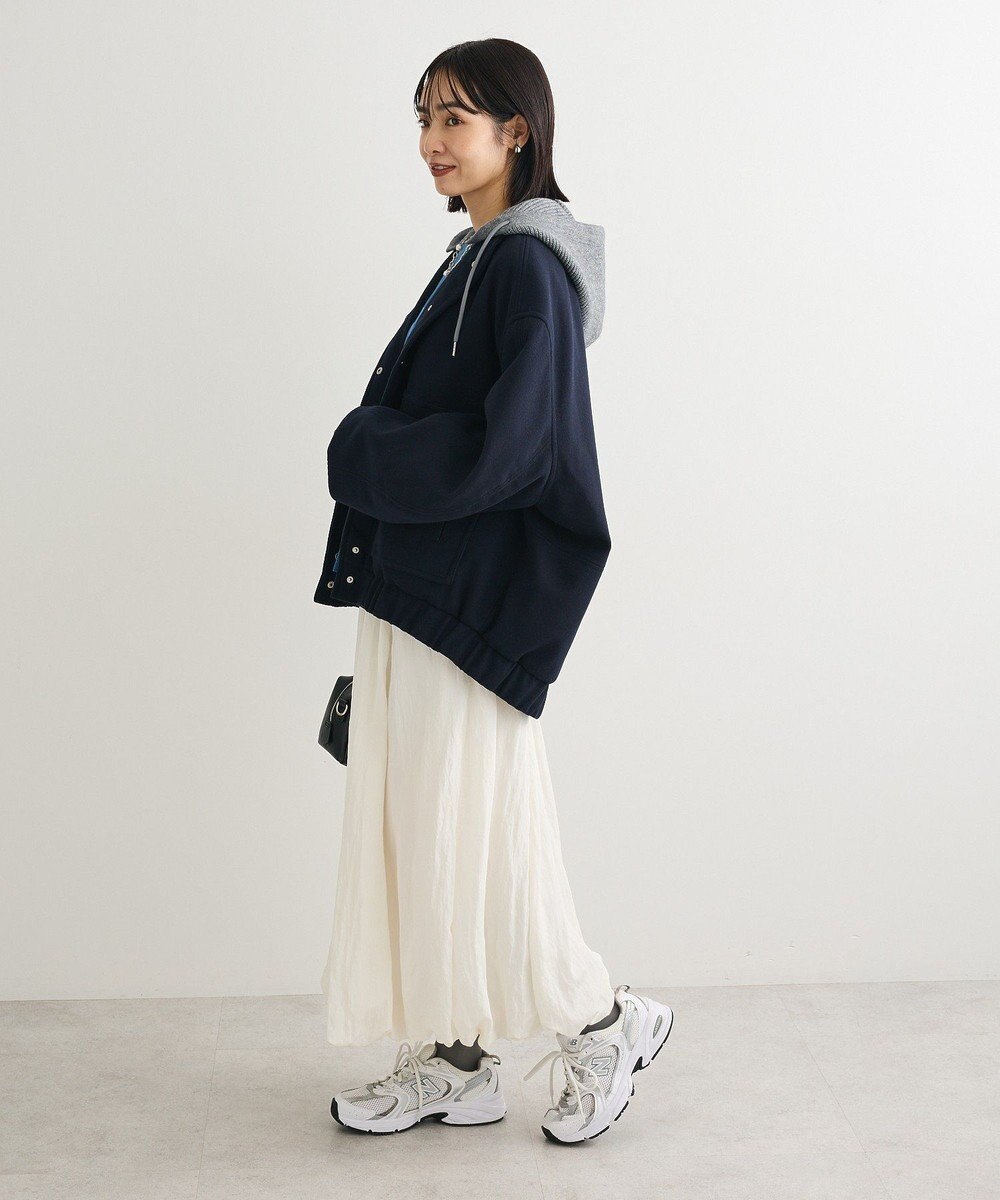 Green Parks ニットフード付きウーリーブルゾン 