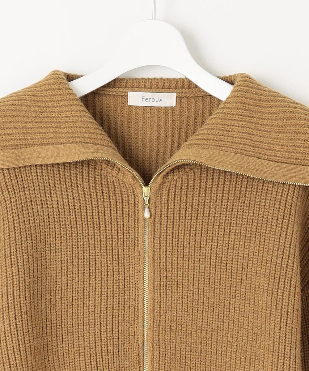 Feroux 【洗える・古畑星夏さん着用】フルジップ ニット 