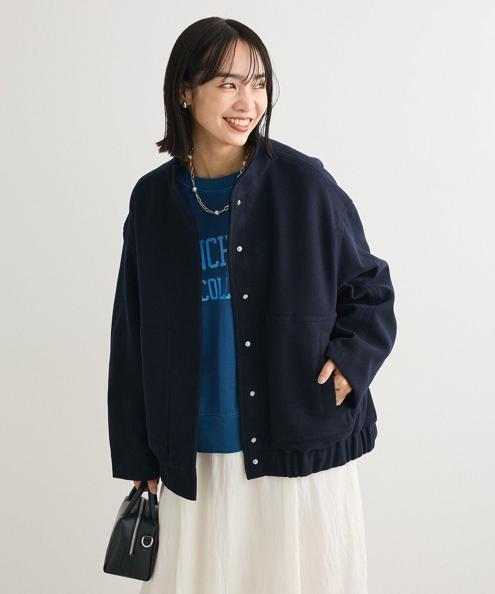 Green Parks ニットフード付きウーリーブルゾン 