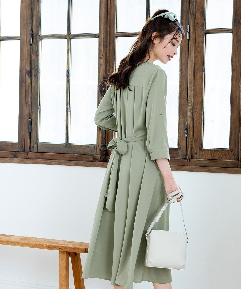 Tiaclasse 【新色追加・洗える】バックリボン前開きワンピース 