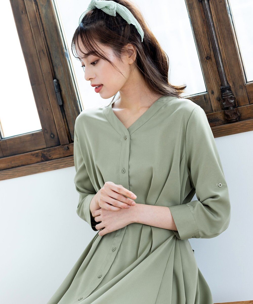 Tiaclasse 【新色追加・洗える】バックリボン前開きワンピース 