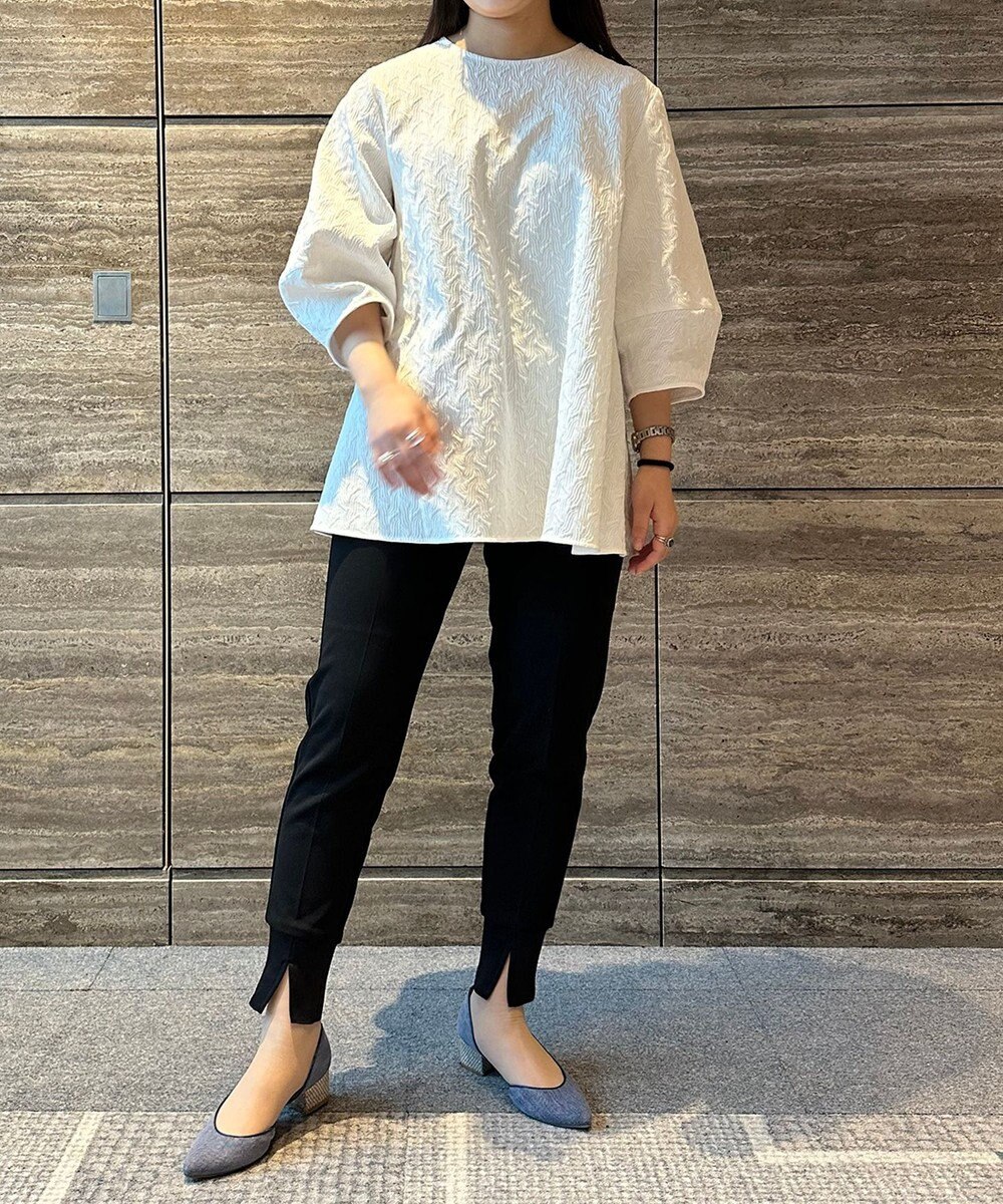 UNFILO 【洗える/シワになりにくい】フクレジャガードブラウス 