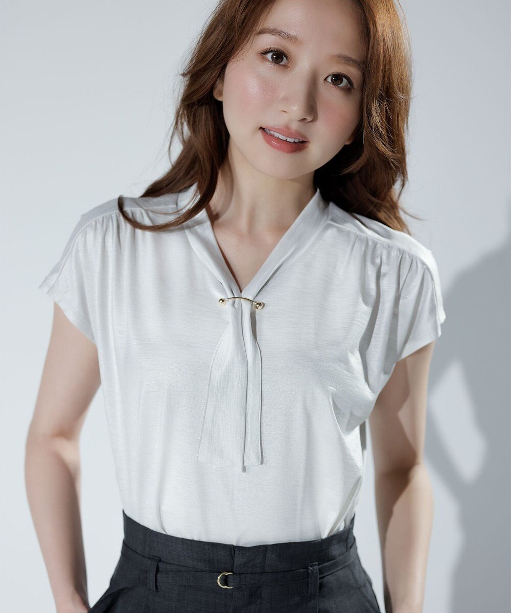 ANY SIS 【洗える】ポリベアボウタイ ブラウス 