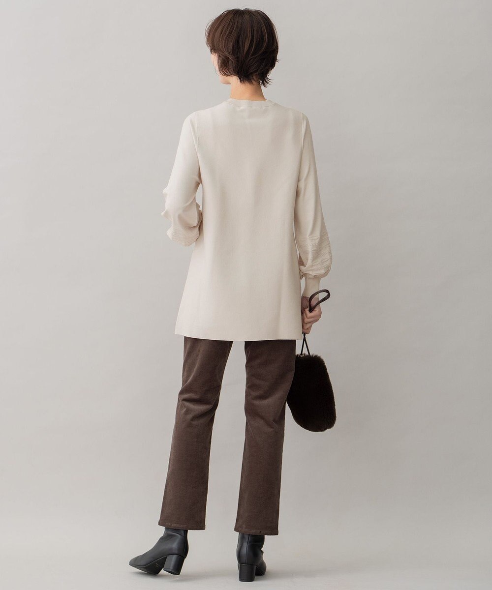 自由区 【洗える】レーヨンポリエステルスムース チュニック丈ニット 