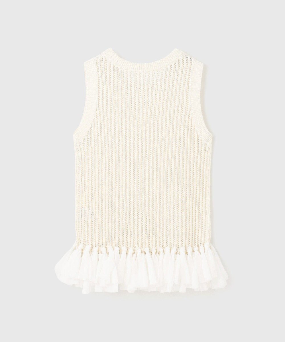 GRACE CONTINENTAL チュールフリンジニットトップ 