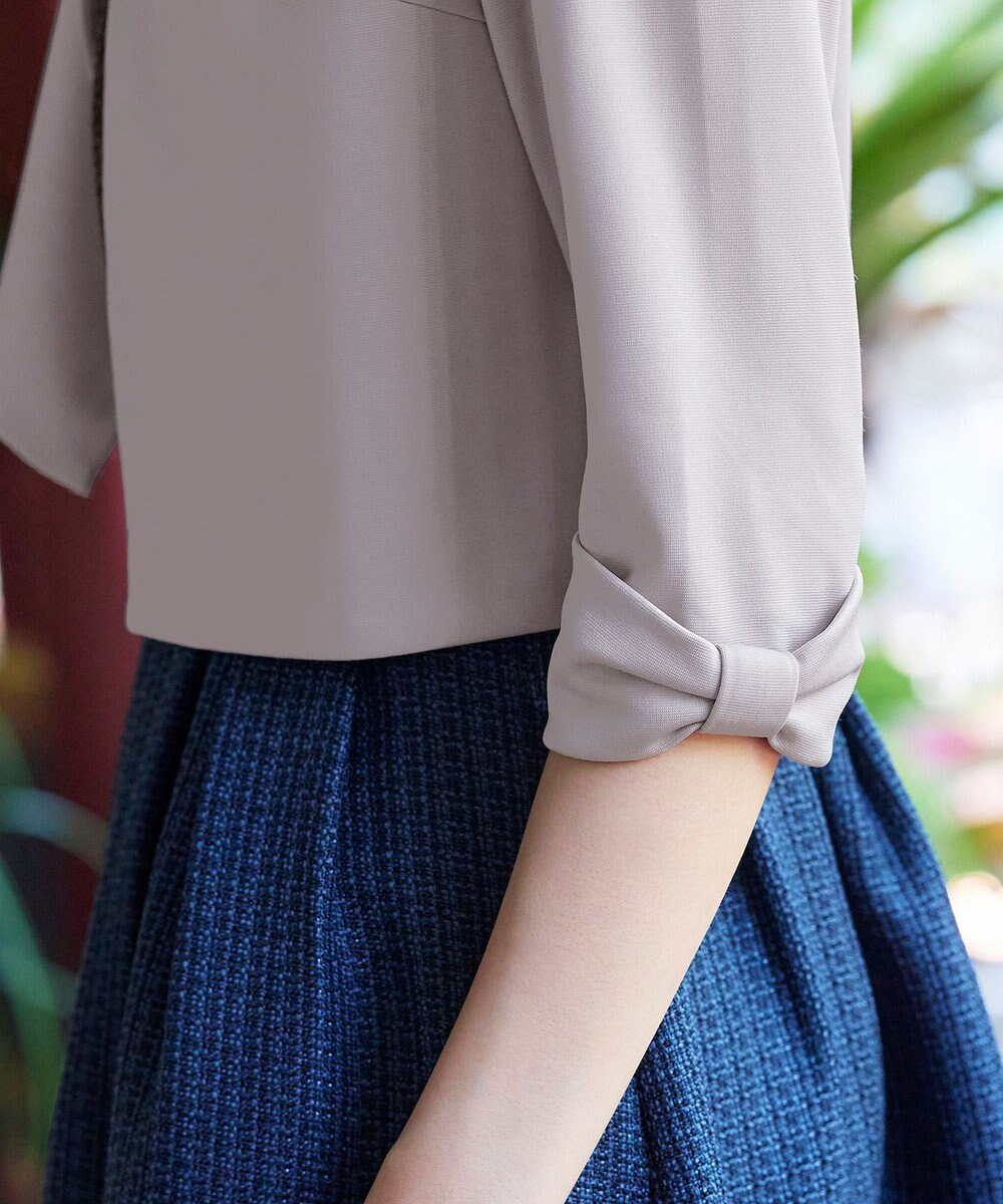 Tiaclasse L 【洗える】袖口リボンカットソーボレロカーディガン 