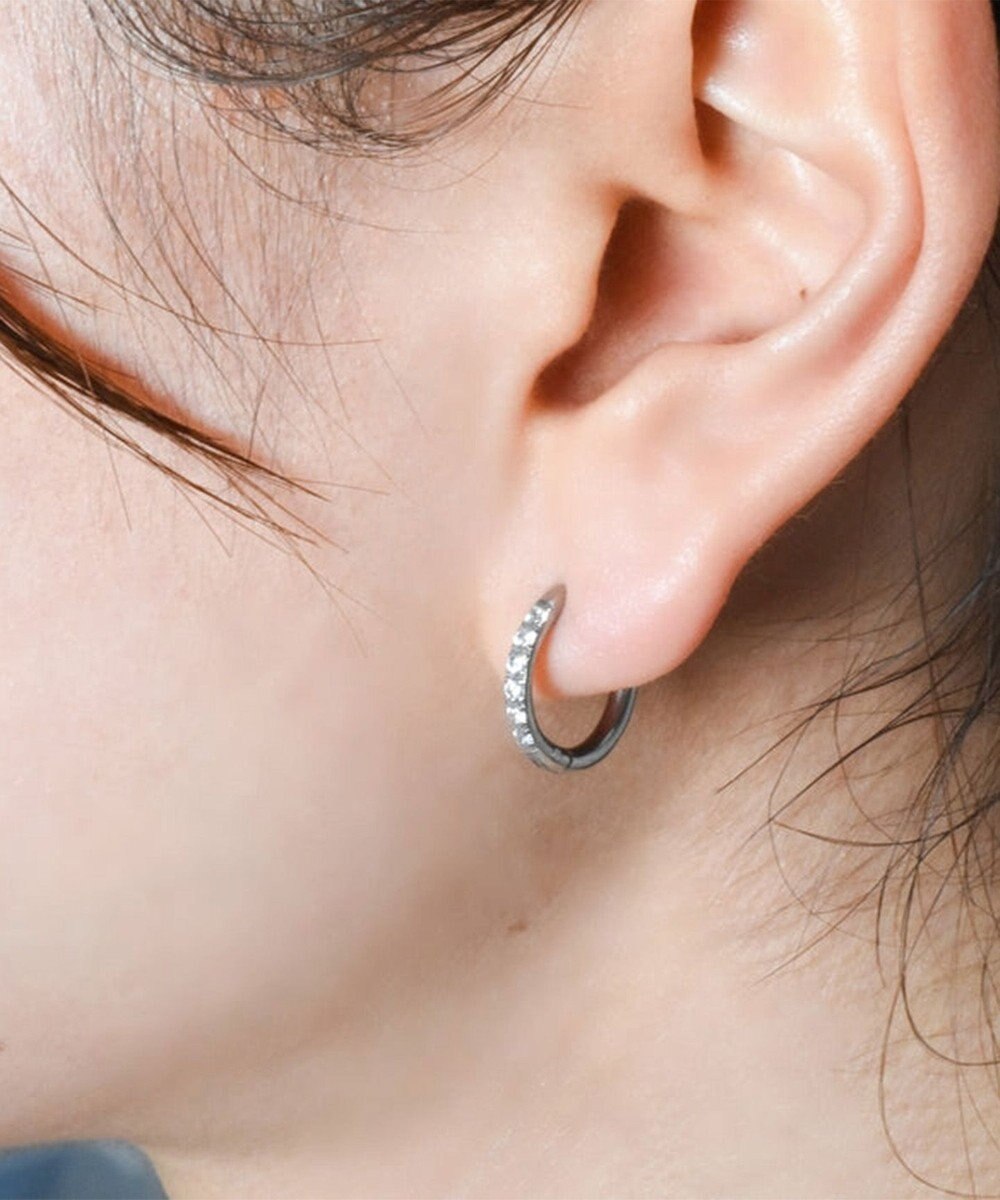 blancotokyo 【金属アレルギー対応】ジルコニアフープピアス CLARA 
