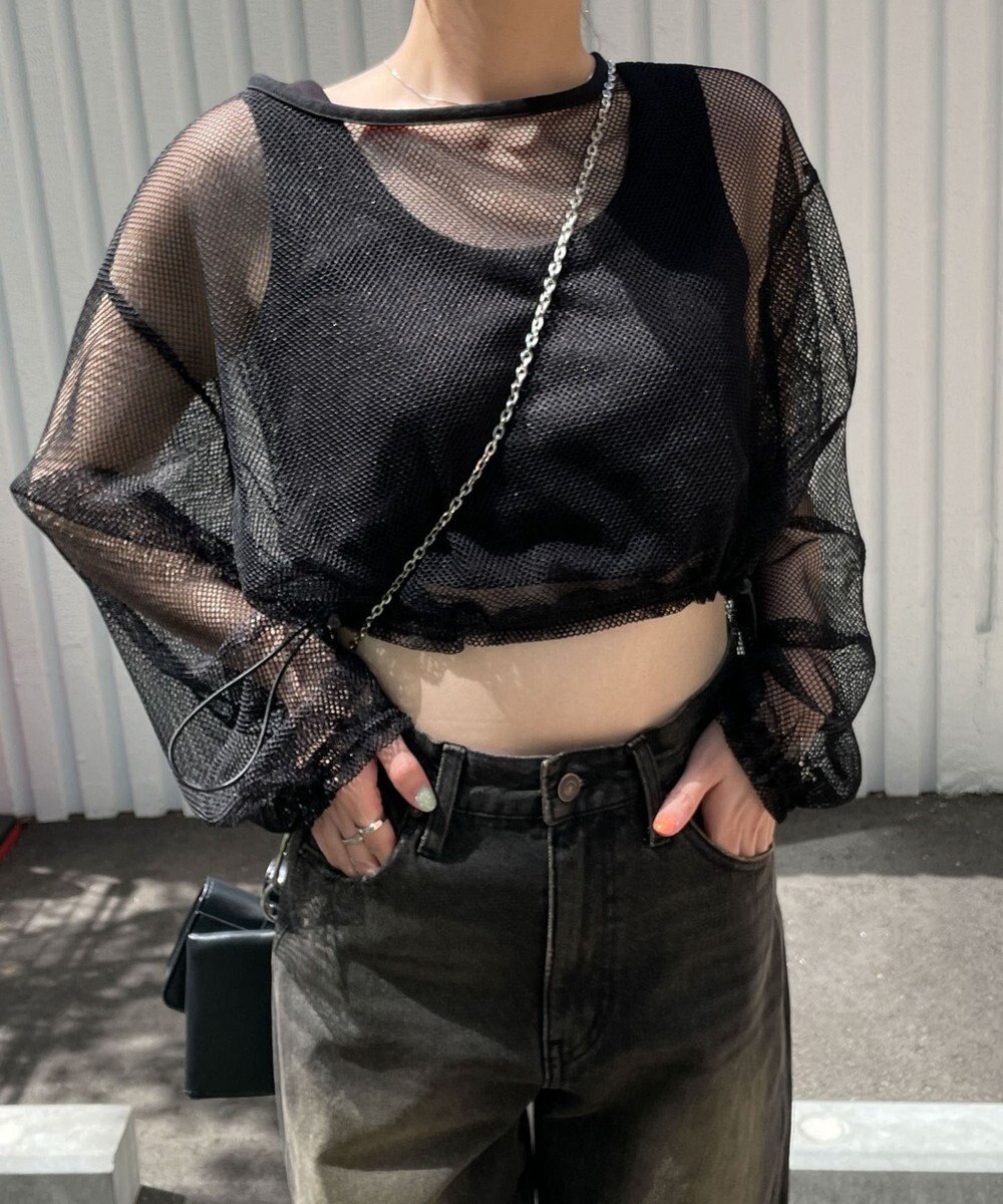 WEGO メッシュサイドドロストトップス 