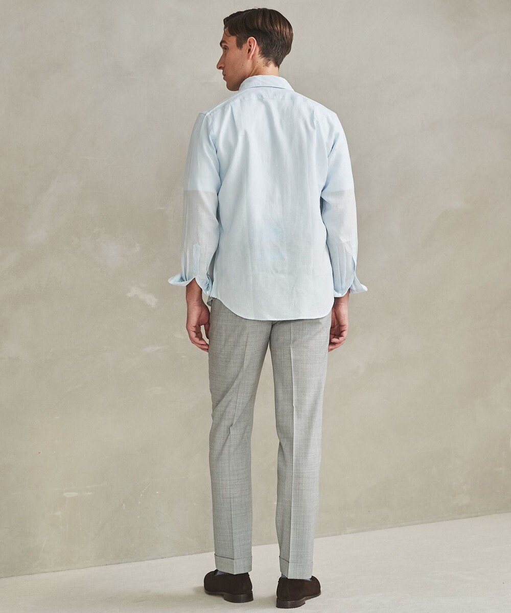 GOTAIRIKU ロングセラー【洗える/折り目加工/シワになりにくい/ウエストアジャスター】ウォッシャブル サマーウール100％パンツ_限定色(ノータック)25年モデル 