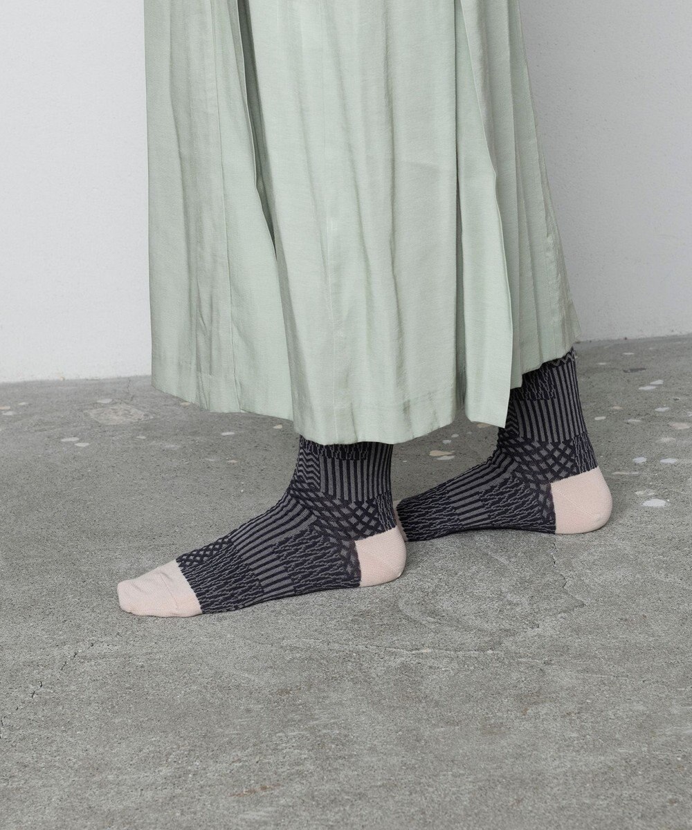 TRICOTE バンピーパッチワークソックス 