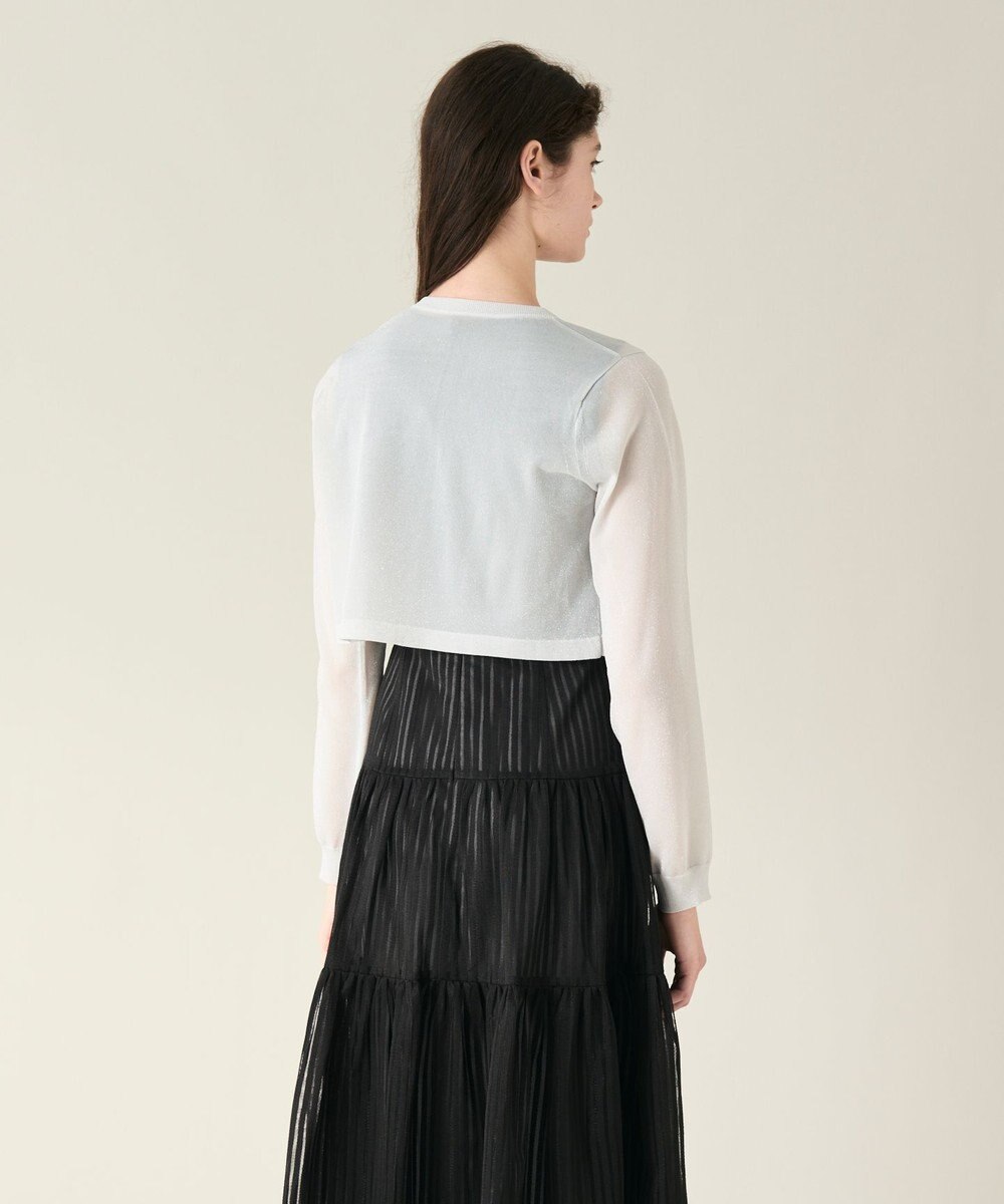 GRACE CONTINENTAL ラメシアーショートニットカーディガン 