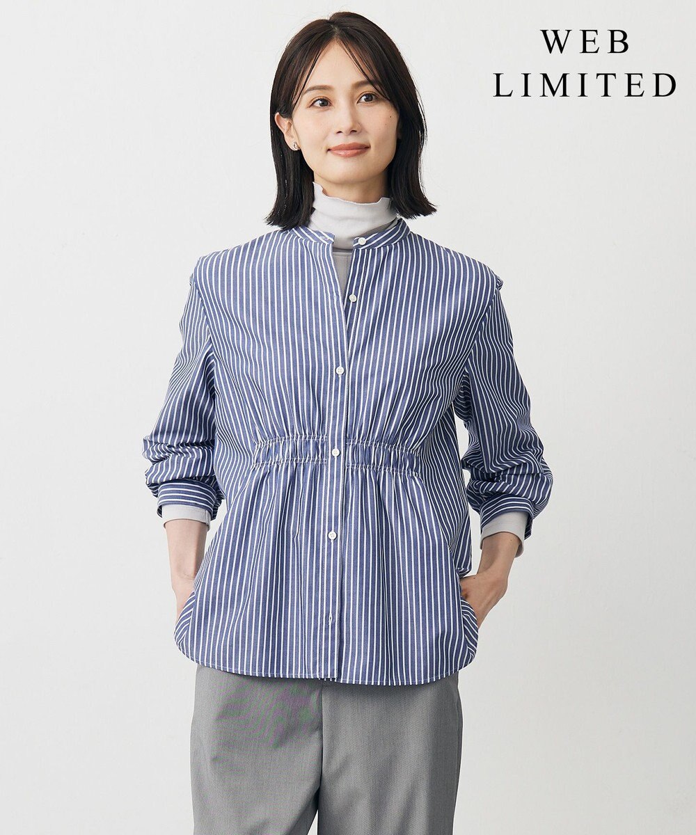 J.PRESS LADIES 【WEB限定】ストライプ シャーリング ブラウス 