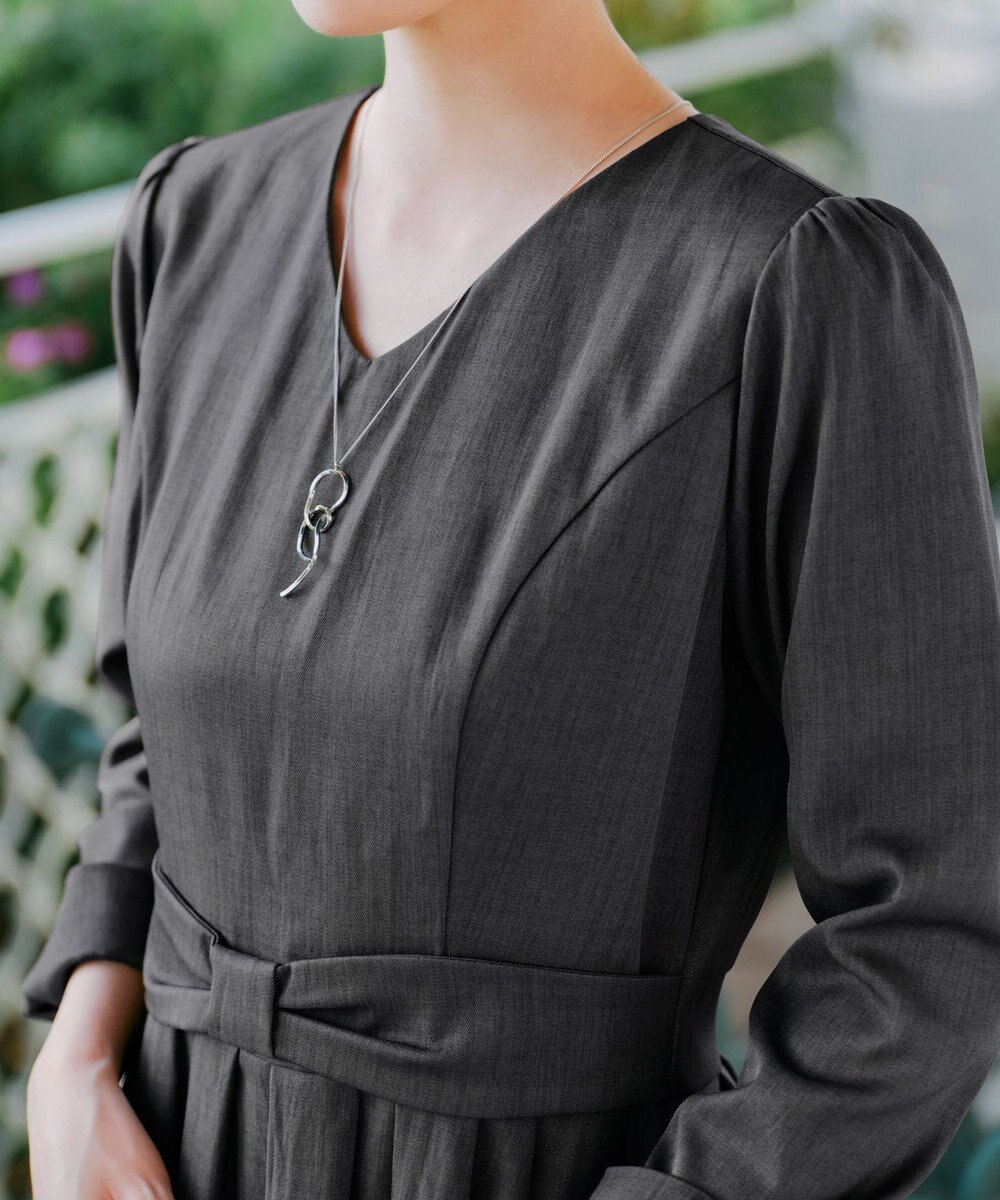 Tiaclasse L リボンウエスト切替ワンピース 