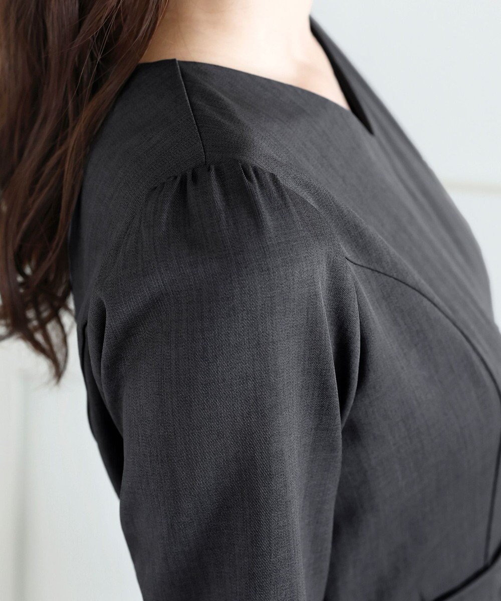 Tiaclasse L リボンウエスト切替ワンピース 