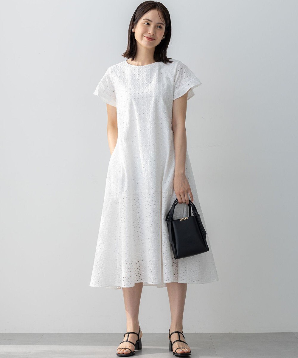 組曲 S エンブロイダリーレースフレアスリーブ ワンピース 