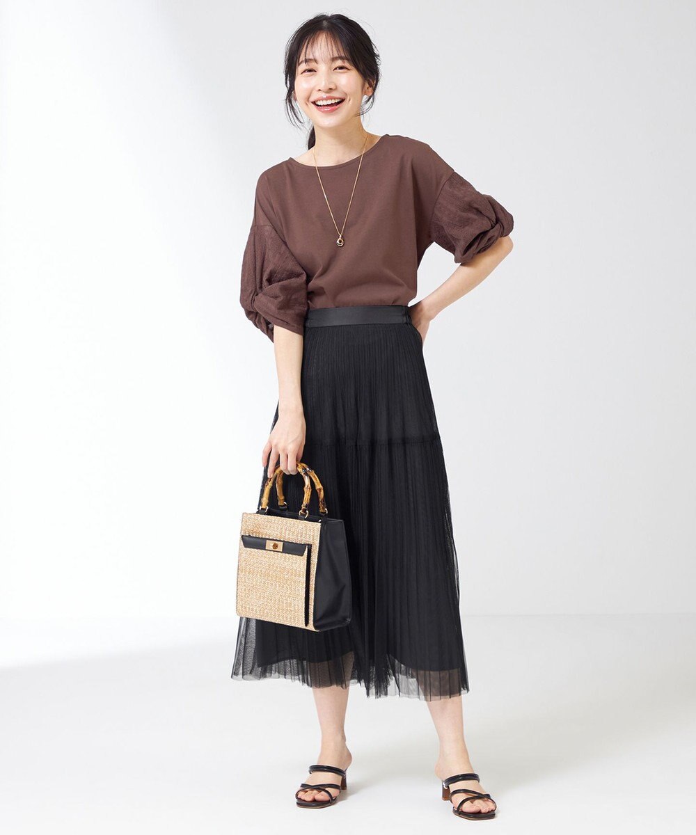 ANY SIS 【美人百花7月号掲載】プリーツチュールティアード スカート 