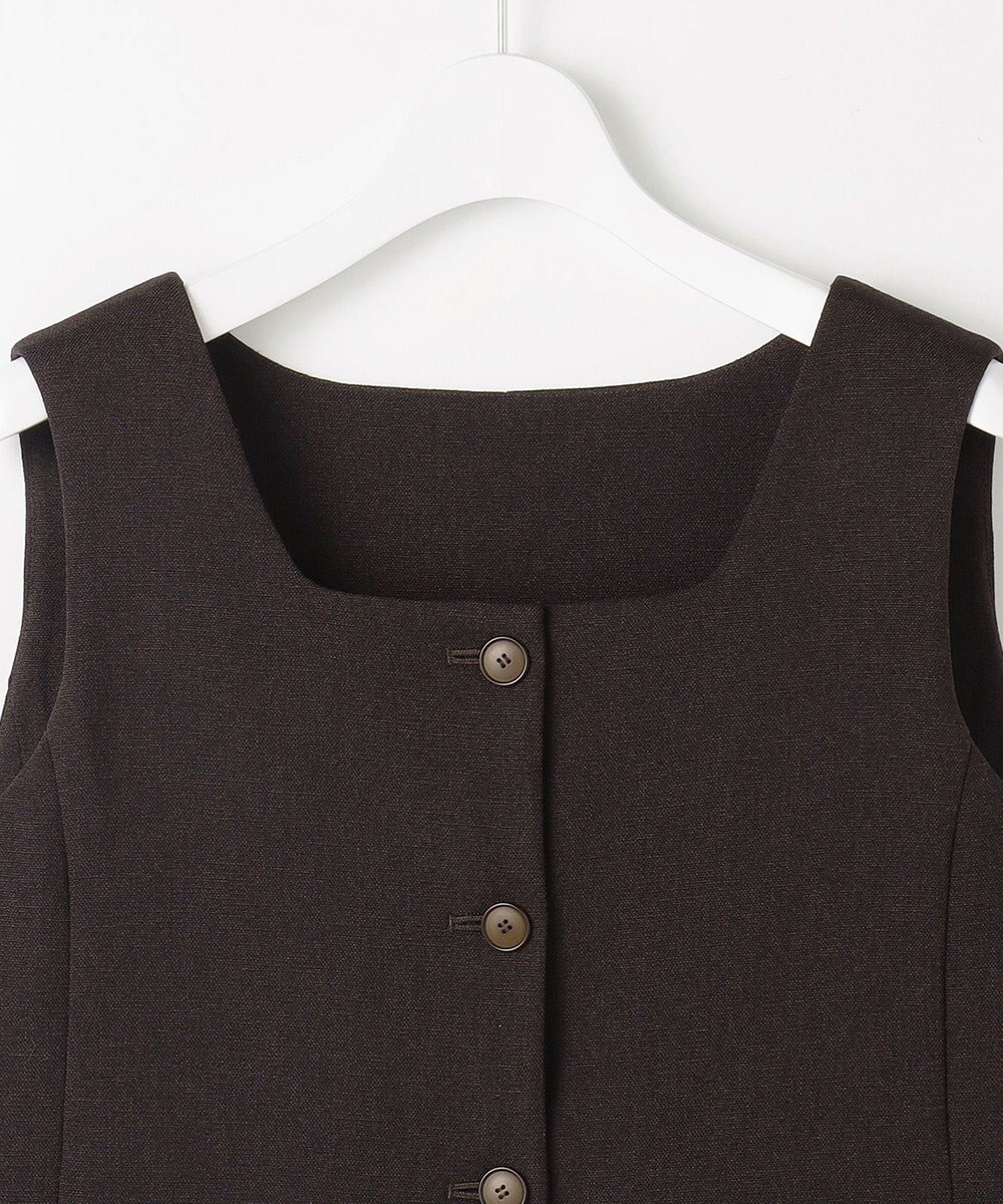 自由区 【セットアップ対応】リネンライクシンセティックノースリーブ ブラウス 