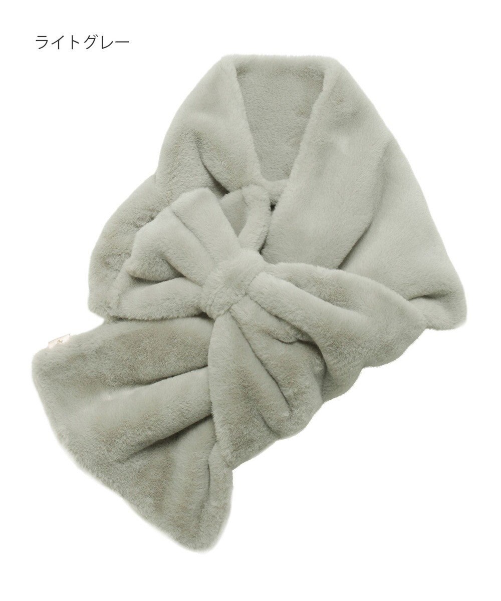 MOONBAT 【WEB限定ラッピング袋付】PAUL & JOE ACCESSOIRES フェイクファービッグリボンマフラー 