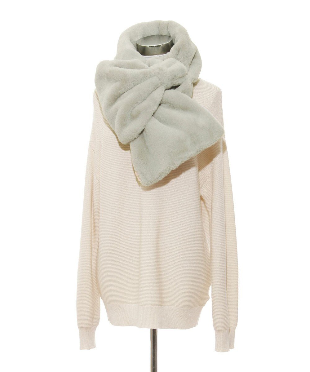 MOONBAT 【WEB限定ラッピング袋付】PAUL & JOE ACCESSOIRES フェイクファービッグリボンマフラー 