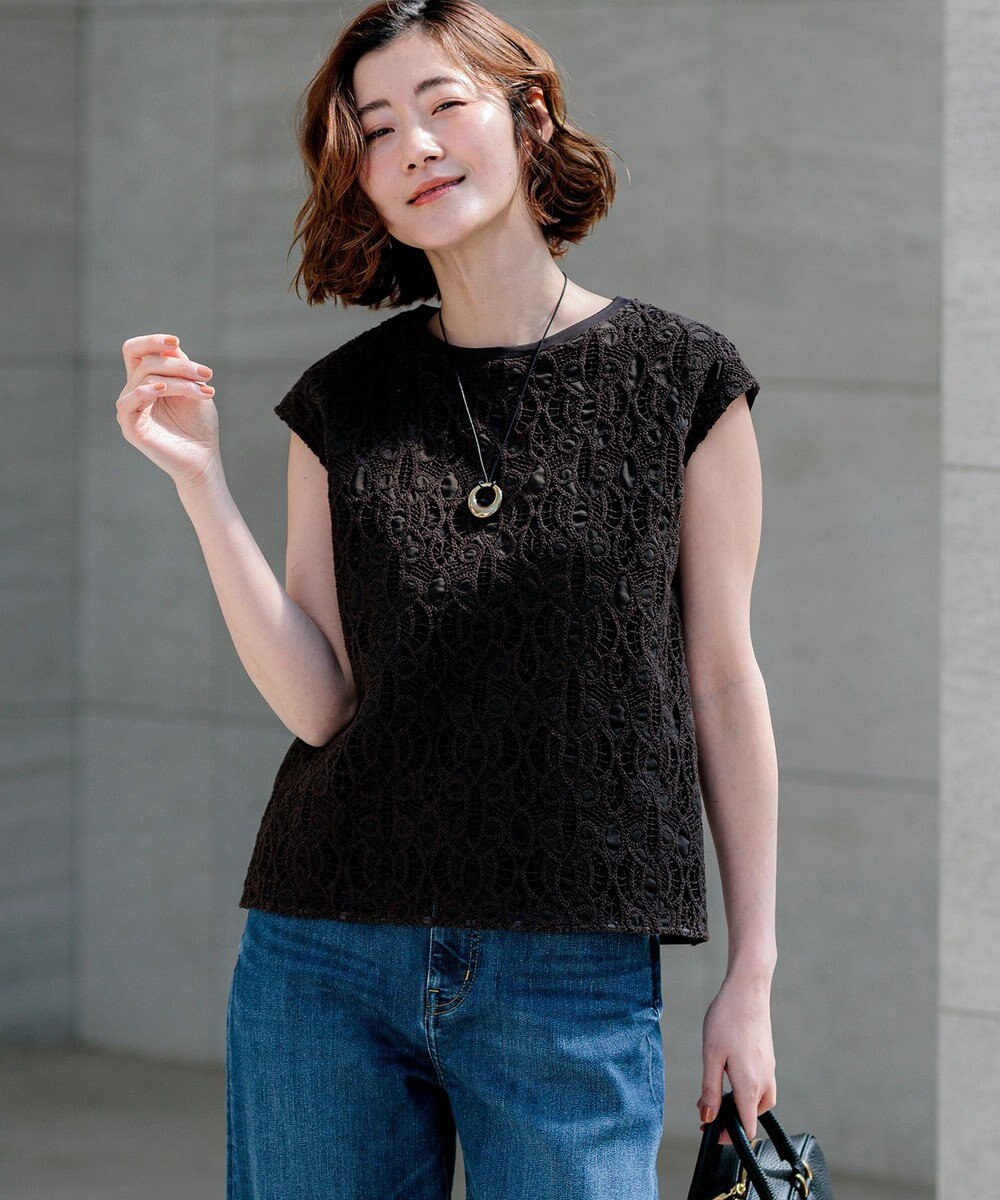 23区 【先行予約】コードエンブロイダリージャージー フレンチスリーブ カットソー 