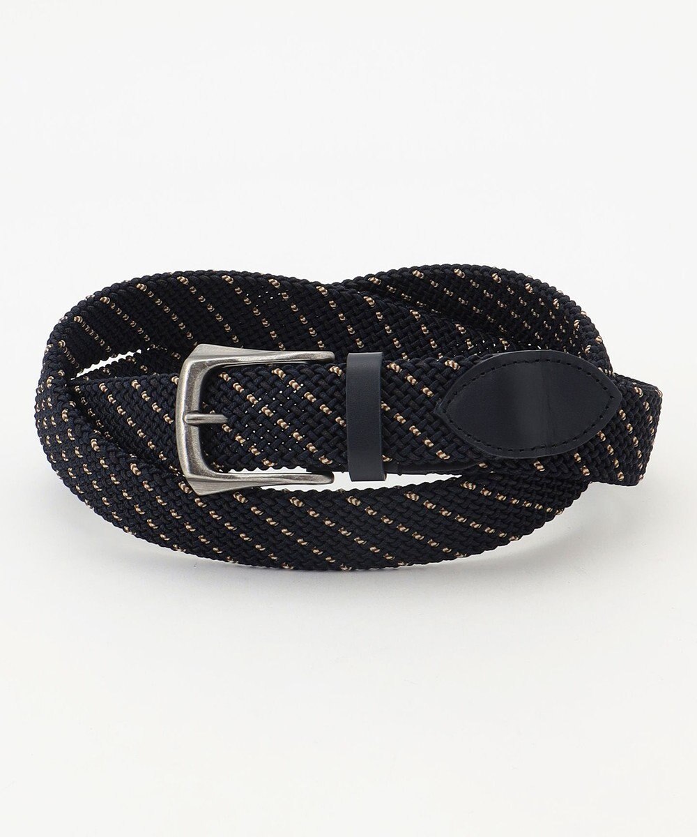 JOSEPH ABBOUD 【キングサイズ・イタリア素材・ストレッチ・日本製】 ストレッチミックスメッシュレジメンタル ベルト 