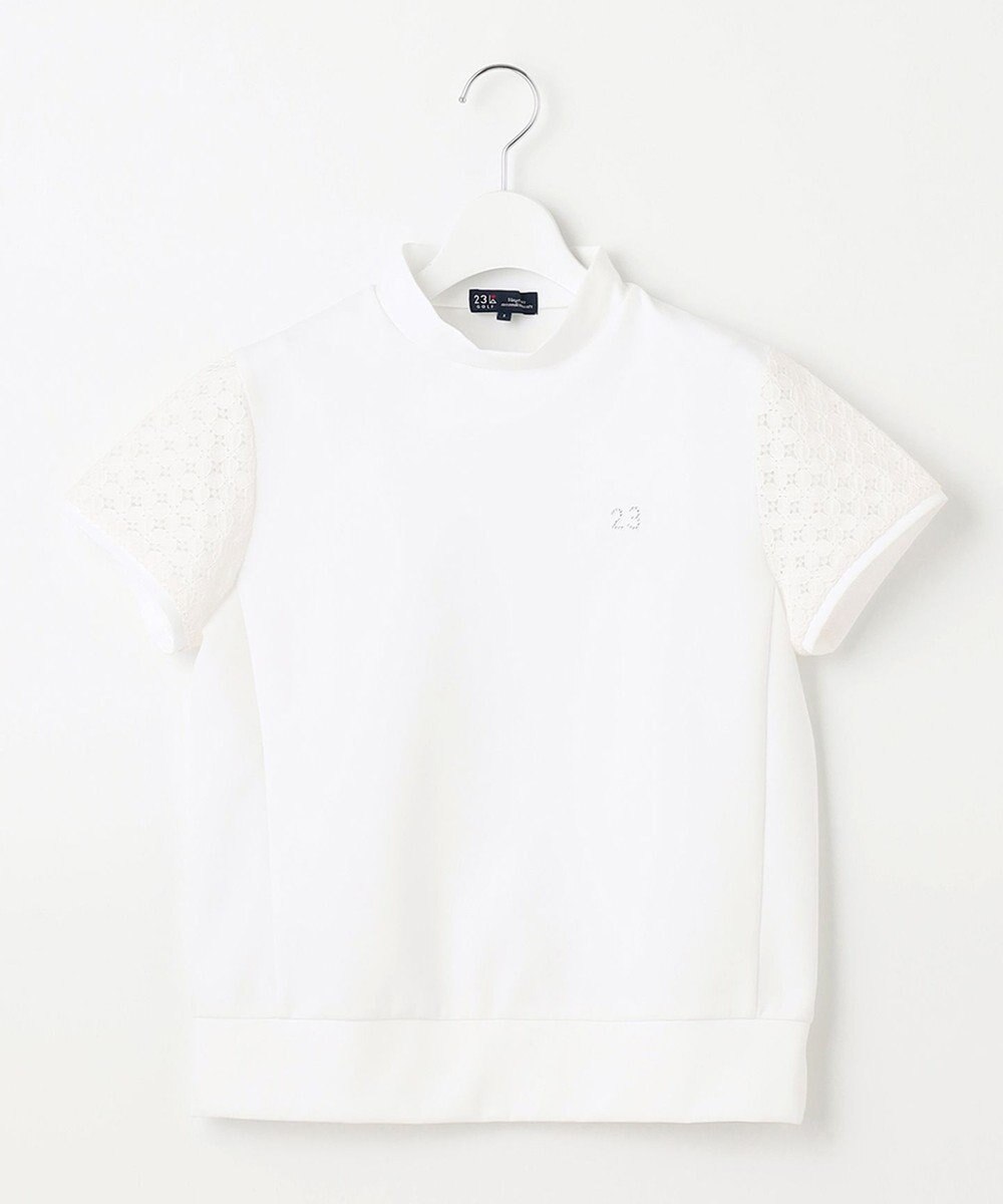 23区GOLF 人気デザインがアップデート！【WOMEN】ライトダンボール 半袖モックネックシャツ 